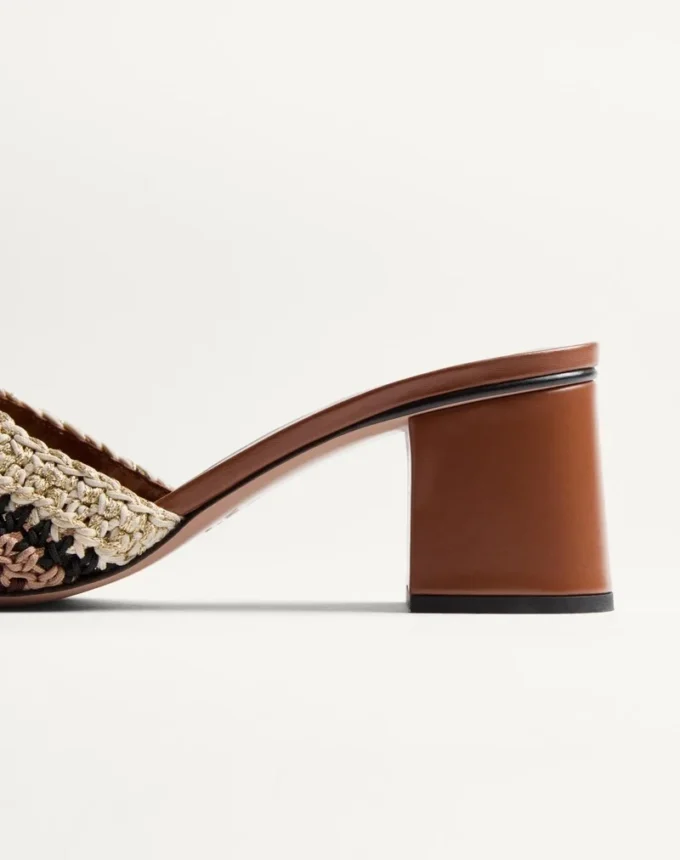 Sandale Vlogo Signature Slide cu broderie croșetată 60 mm Sandale Vlogo Signature Slide cu broderie croșetată 60 mm