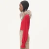 Top din georgette cu pene Top din georgette cu pene