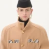 Trench cu două rânduri de nasturi din lână cu inserții Ayers