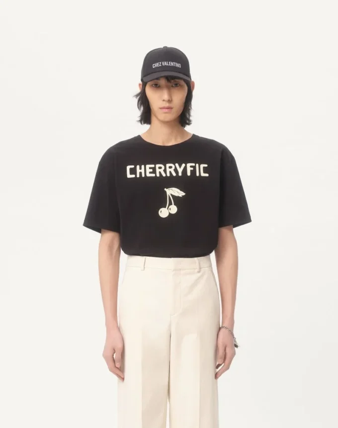 Tricou din bumbac cu imprimeu Cherryfic