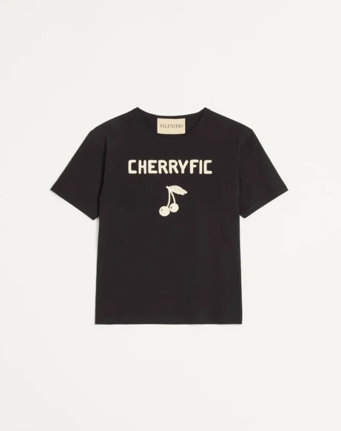 Tricou din bumbac cu imprimeu Cherryfic