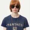 Tricou din bumbac cu imprimeu și patch Chez Valentino Tricou din bumbac cu imprimeu și patch Chez Valentino