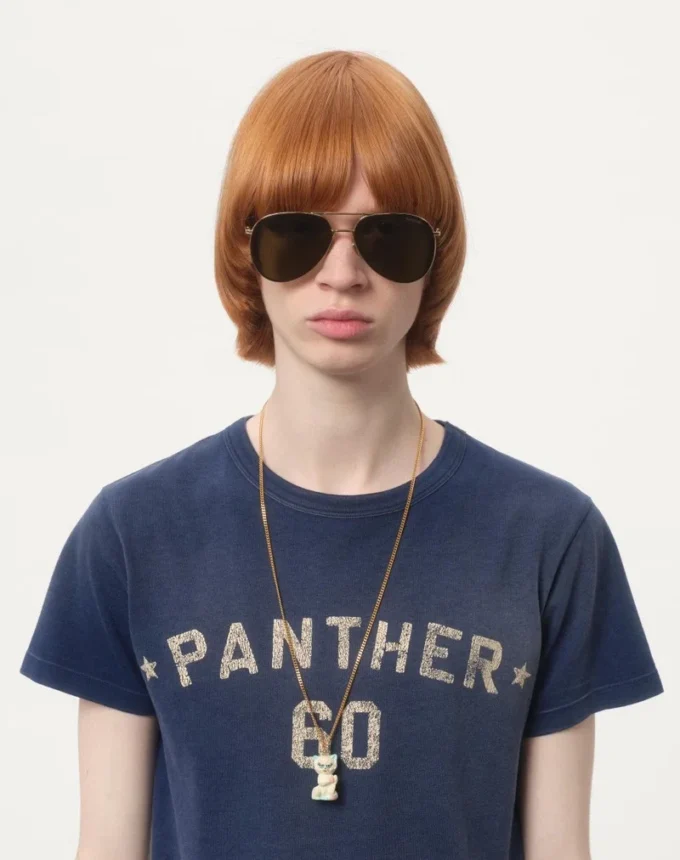 Tricou din bumbac cu imprimeu și patch Chez Valentino Tricou din bumbac cu imprimeu și patch Chez Valentino