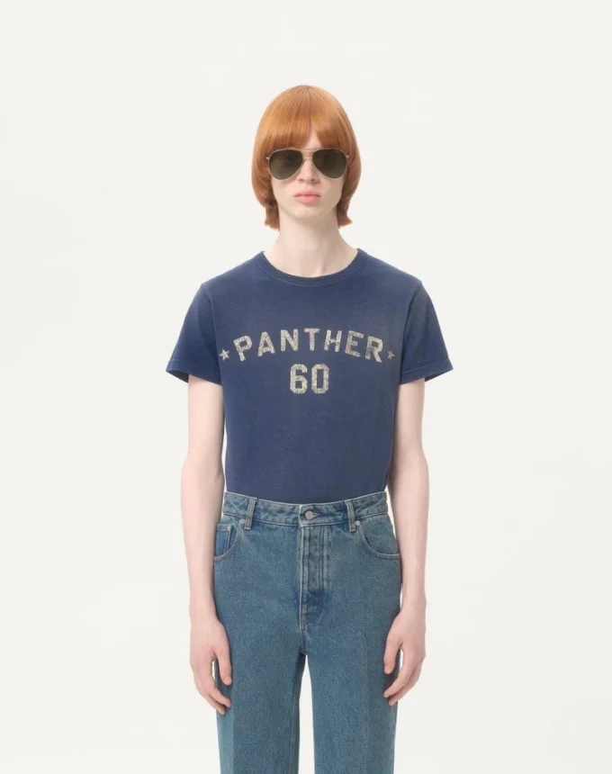 Tricou din bumbac cu imprimeu și patch Chez Valentino Tricou din bumbac cu imprimeu și patch Chez Valentino