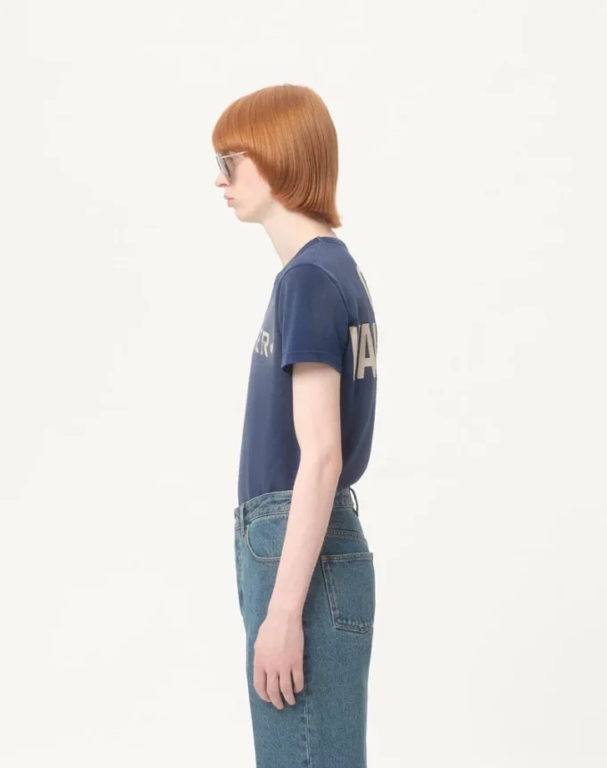 Tricou din bumbac cu imprimeu și patch Chez Valentino Tricou din bumbac cu imprimeu și patch Chez Valentino