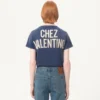 Tricou din bumbac cu imprimeu și patch Chez Valentino Tricou din bumbac cu imprimeu și patch Chez Valentino