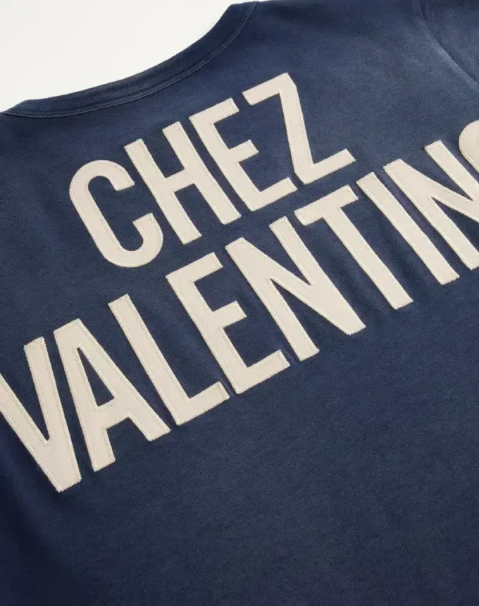 Tricou din bumbac cu imprimeu și patch Chez Valentino Tricou din bumbac cu imprimeu și patch Chez Valentino