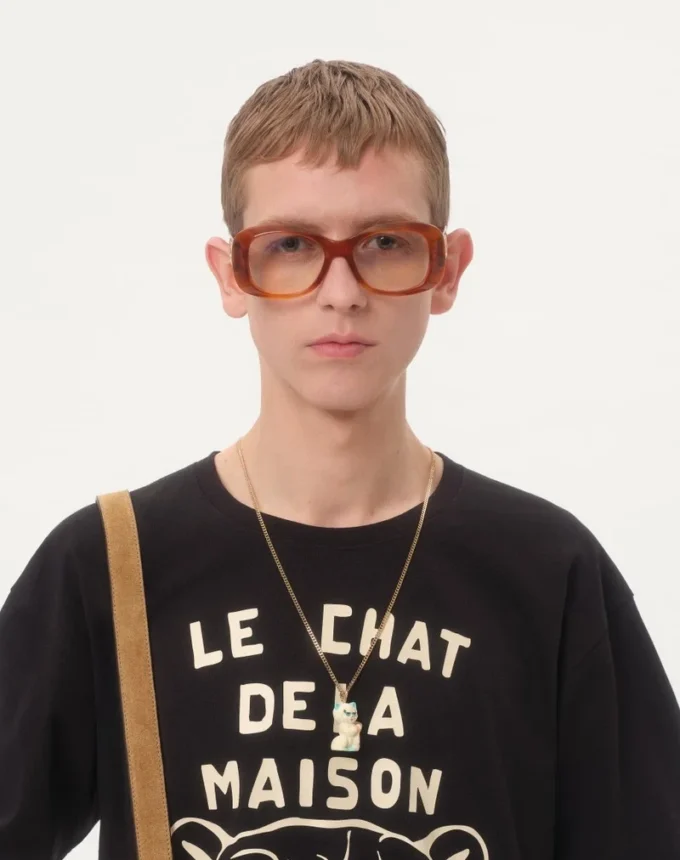 Tricou din bumbac cu imprimeu Le Chat De La Maison Tricou din bumbac cu imprimeu Le Chat De La Maison