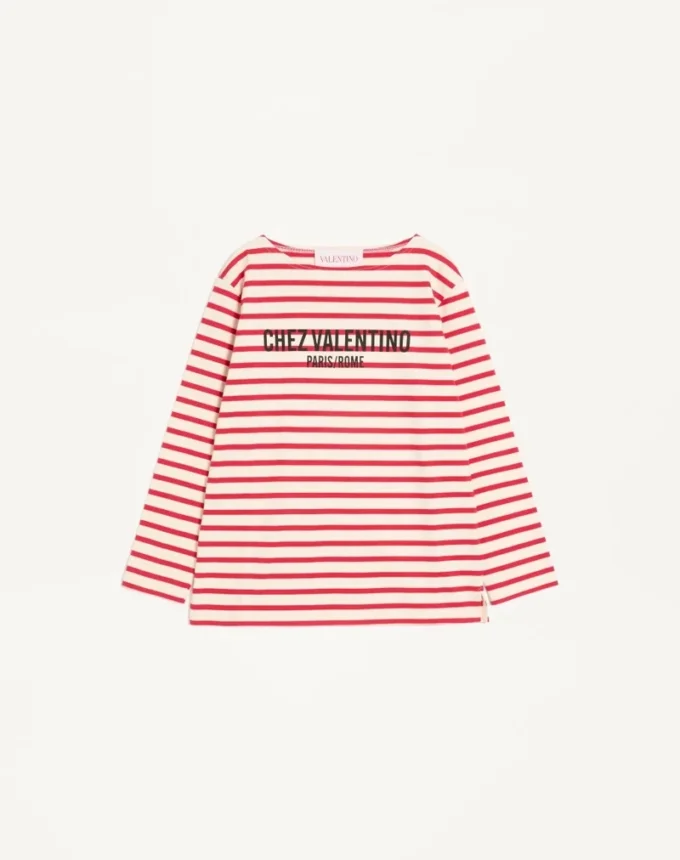 TRICOU DIN BUMBAC CU MÂNECI LUNGI ȘI IMPRIMARE CHEZ VALENTINO TRICOU DIN BUMBAC CU MÂNECI LUNGI ȘI IMPRIMARE CHEZ VALENTINO