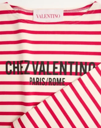 TRICOU DIN BUMBAC CU MÂNECI LUNGI ȘI IMPRIMARE CHEZ VALENTINO