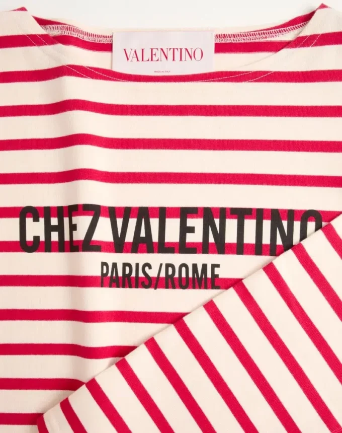 TRICOU DIN BUMBAC CU MÂNECI LUNGI ȘI IMPRIMARE CHEZ VALENTINO TRICOU DIN BUMBAC CU MÂNECI LUNGI ȘI IMPRIMARE CHEZ VALENTINO