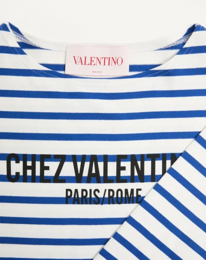 Tricou din bumbac cu mâneci lungi și imprimeu Chez Valentino Tricou din bumbac cu mâneci lungi și imprimeu Chez Valentino