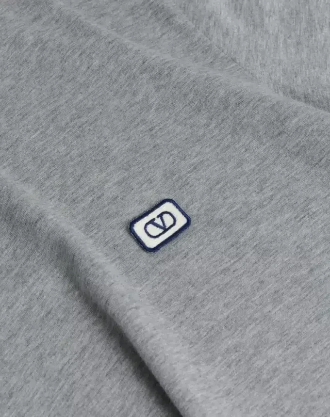 Tricou din bumbac cu patch VLogo Tricou din bumbac cu patch VLogo