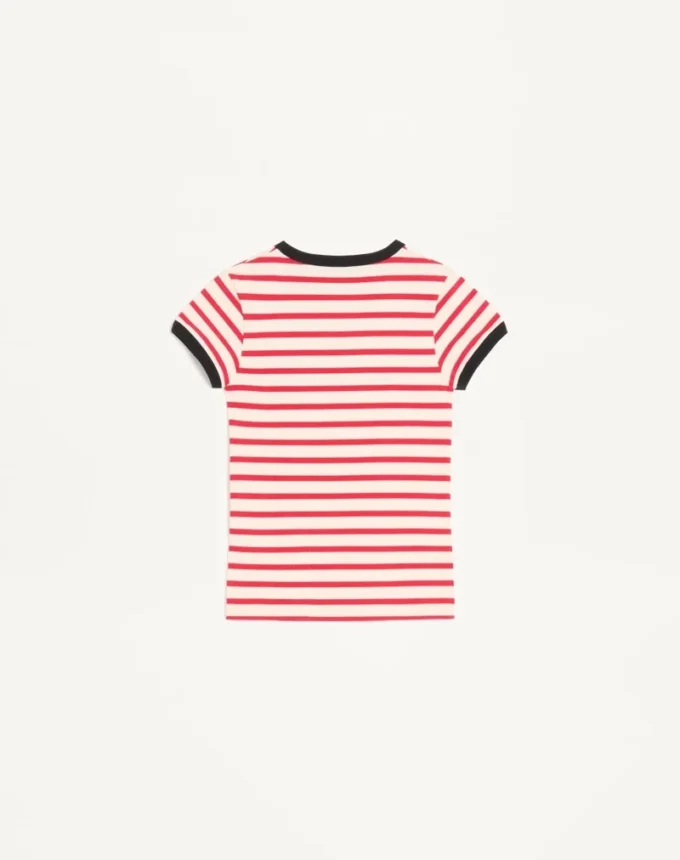 Tricou din bumbac jersey cu dungi Tricou din bumbac jersey cu dungi