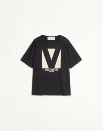 Tricou din bumbac jersey cu imprimeu Chez Valentino