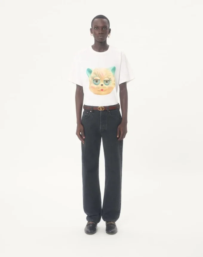 Tricou din bumbac Valentino cu imprimeu Le Chat De La Maison