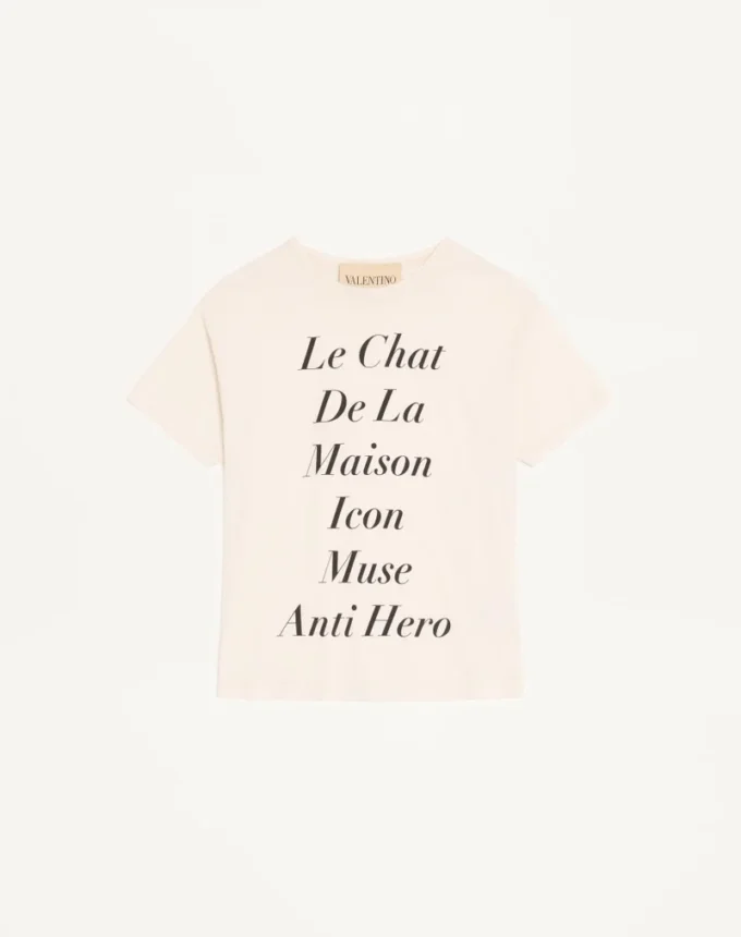 Tricou din bumbac Valentino cu imprimeu Le Chat De La Maison Icon Muse Anti Hero