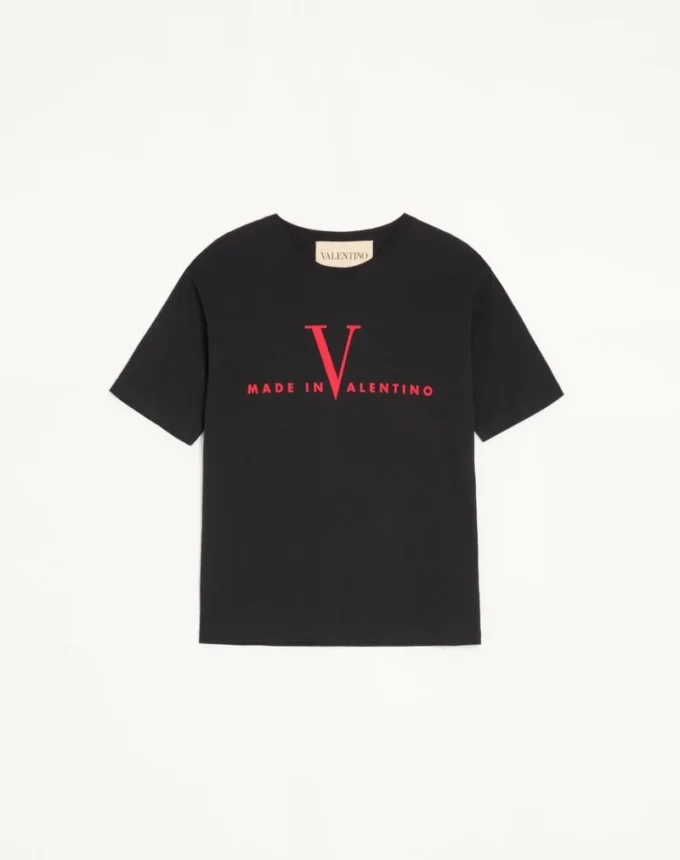 Tricou din bumbac Valentino cu imprimeu Made In Valentino