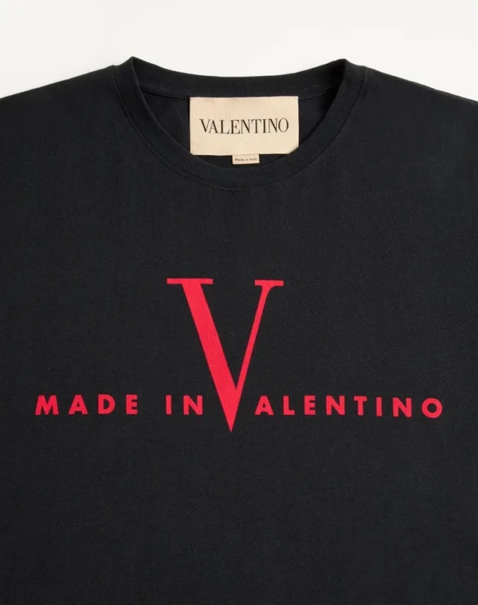 Tricou din bumbac Valentino cu imprimeu Made In Valentino