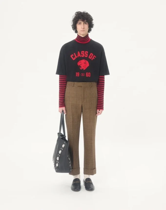Tricou din bumbac Valentino cu imprimeu panteră