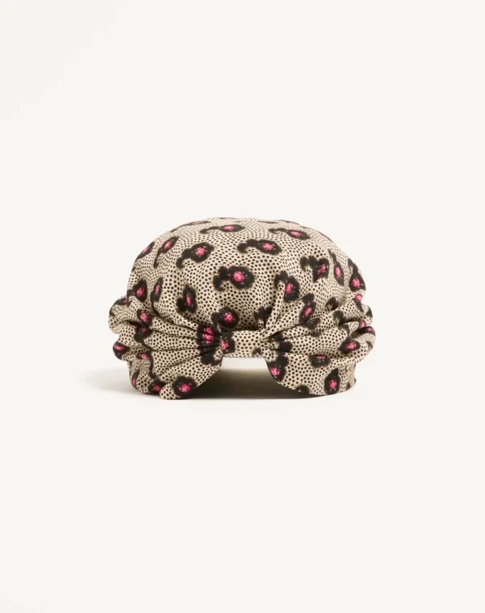 Turban din mătase cu imprimeu Micro Cashmere Plus de Pois