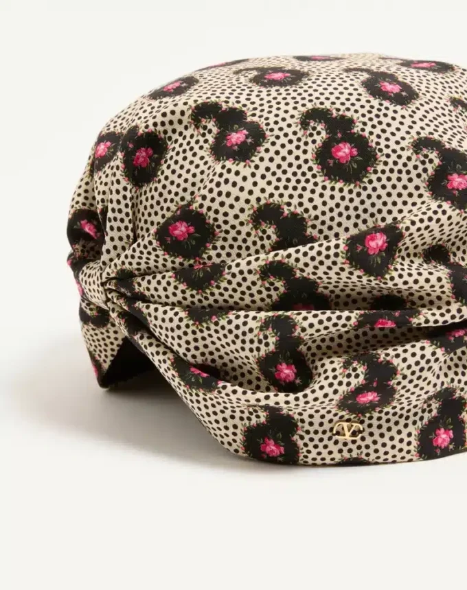 Turban din mătase cu imprimeu Micro Cashmere Plus de Pois