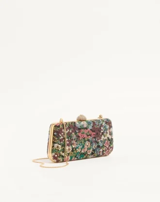 Valentino Garavani Carry Secrets minaudiere cu motiv Apres L’Hiver cu strasuri