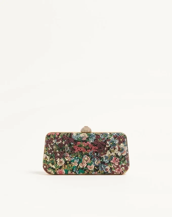 Valentino Garavani Carry Secrets minaudiere cu motiv Apres L’Hiver cu strasuri
