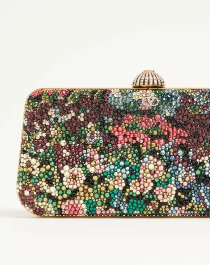 Valentino Garavani Carry Secrets minaudiere cu motiv Apres L’Hiver cu strasuri