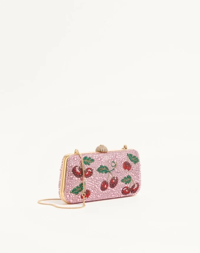 Valentino Garavani Carry Secrets minaudiere cu motiv Cherryfic din strasuri