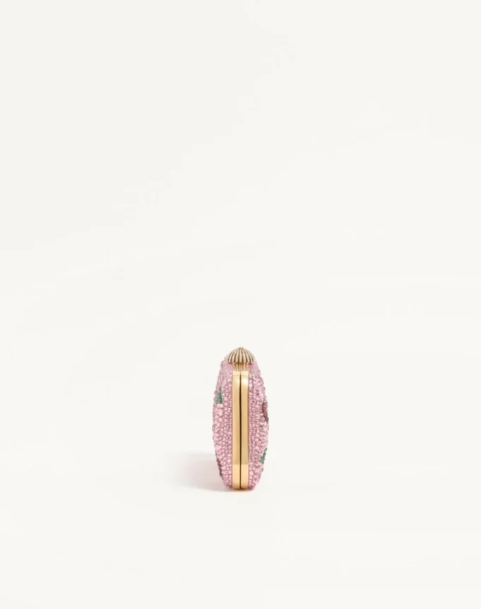 Valentino Garavani Carry Secrets minaudiere cu motiv Cherryfic din strasuri