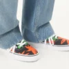 Valentino Garavani și Vans Adidași din țesătură cu talpă joasă, imprimeu VLogo Checkerboard și imprimeu Tropical Leaves