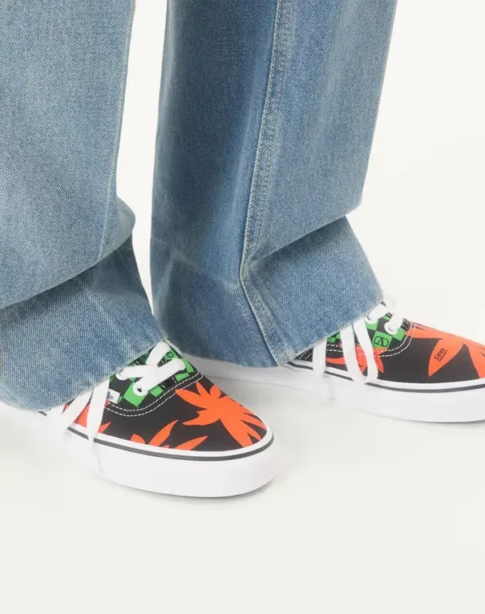 Valentino Garavani și Vans Adidași din țesătură cu talpă joasă, imprimeu VLogo Checkerboard și imprimeu Tropical Leaves