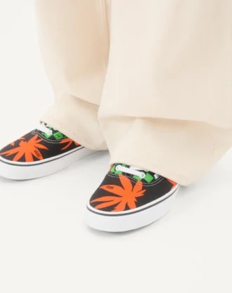 Valentino Garavani și Vans Adidași din țesătură cu talpă joasă, imprimeu VLogo Checkerboard și imprimeu Tropical Leaves