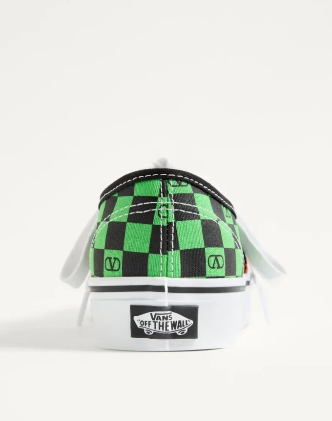 Valentino Garavani și Vans Adidași din țesătură cu talpă joasă, imprimeu VLogo Checkerboard și imprimeu Tropical Leaves