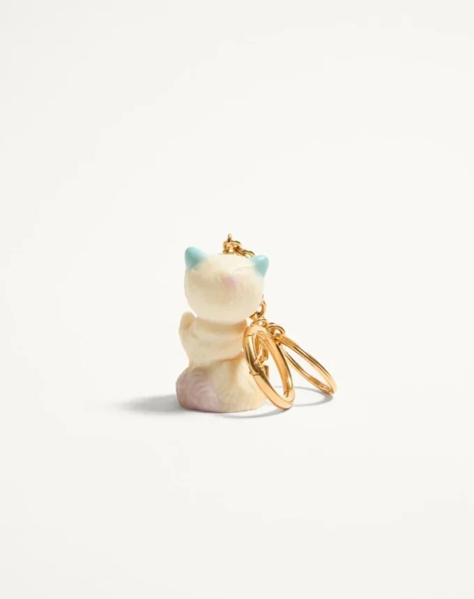Valentino Garavani Le Chat De La Maison Nylon Bag Charm With Key Ring Valentino Garavani Le Chat De La Maison Nylon Bag Charm With Key Ring