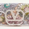 Valentino Garavani Locò Geantă mică de umăr brodată cu logo bijuterie