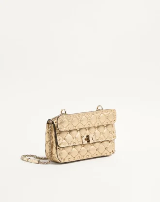 Valentino Garavani Rockstud Spike Geantă mică din piele nappa laminată
