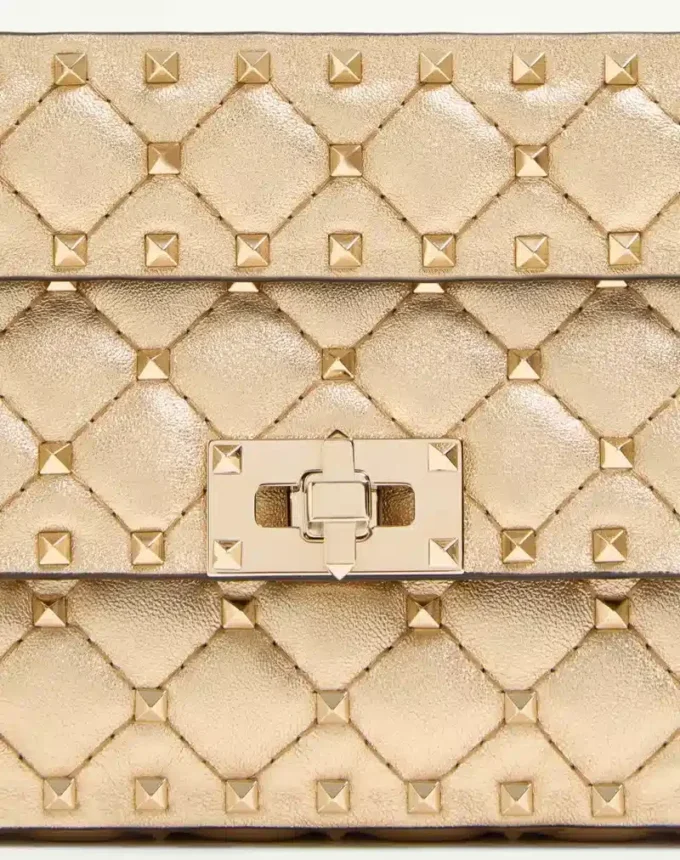 Valentino Garavani Rockstud Spike Geantă mică din piele nappa laminată