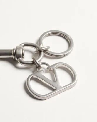 Valentino Garavani Vlogo Signature Metal Bag Charm With Key Ring Valentino Garavani Vlogo Signature Metal Bag Charm With Key Ring