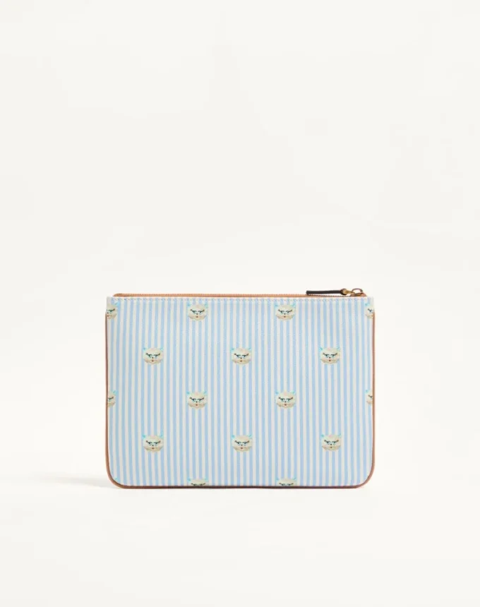 Valentino Garavani VLogo Signature pouch din piele de vițel granulată cu imprimeu Le Chat de la Maison Valentino Garavani VLogo Signature pouch din piele de vițel granulată cu imprimeu Le Chat de la Maison