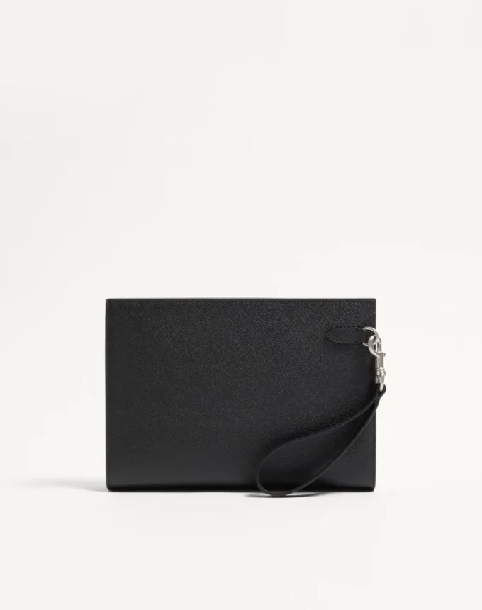 Valentino Garavani Vlogo Signature Pungă din piele de vițel granulată Valentino Garavani Vlogo Signature Pungă din piele de vițel granulată