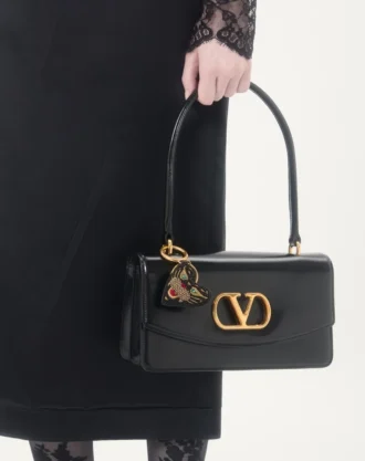 VG Coeur De Chat Bag Charm With Keychain In Nappa, Beads And Crystals