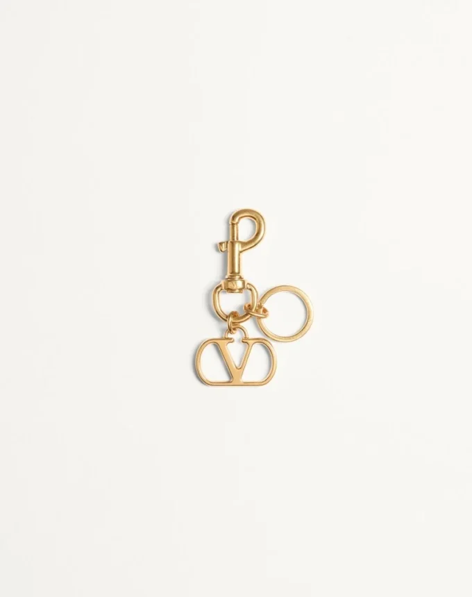 Vlogo Signature Metal Bag Charm With Key Ring Vlogo Signature Metal Bag Charm With Key Ring